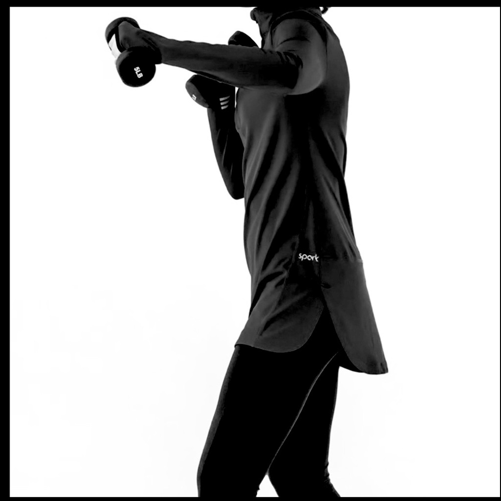 1/4 zip cya top - longer length / black. XS (fits like a small) stretchy